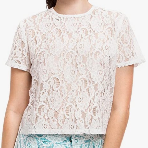 RARE Bela Criacao Women's NICOLA TEE Over Sized Lace Tee Shirt Size XL - Picture 3 of 17